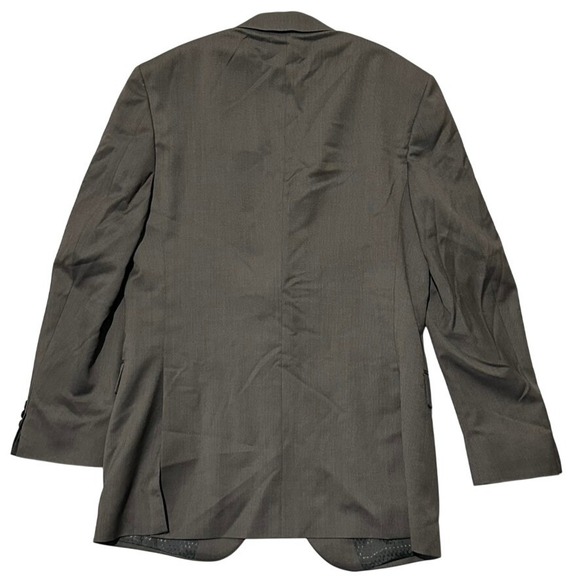 Lubiam Mens Brown‎ Solid Italian Made Virgin Wool 2pc Suit 40L Jacket 33x31 Pant - Picture 3 of 16